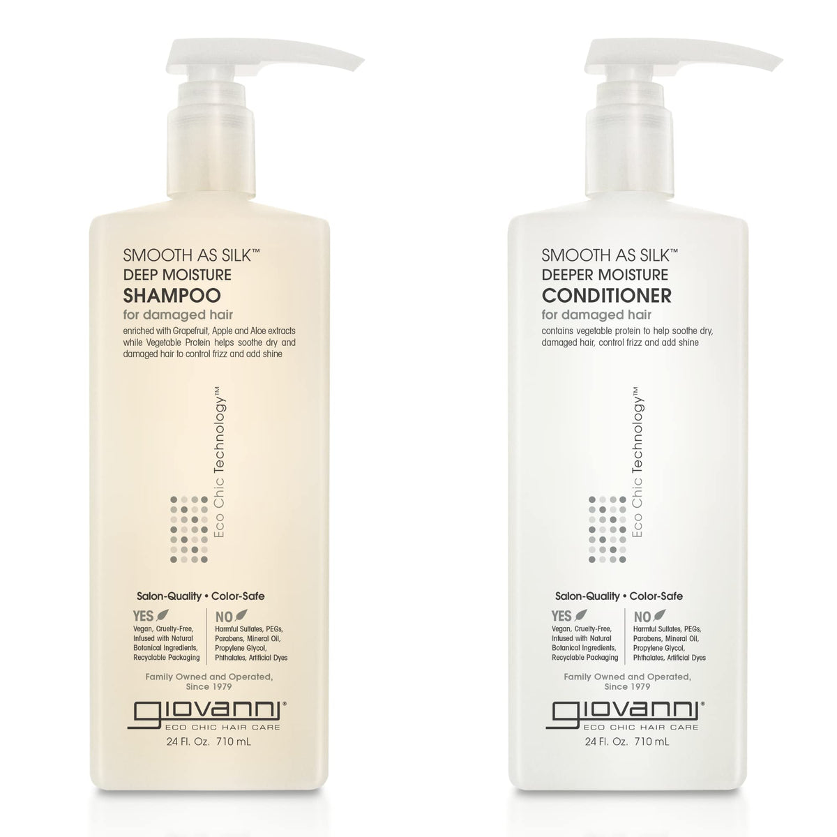 GIOVANNI: duo shampoing et après-shampoing démêlage facile et douceur satinée