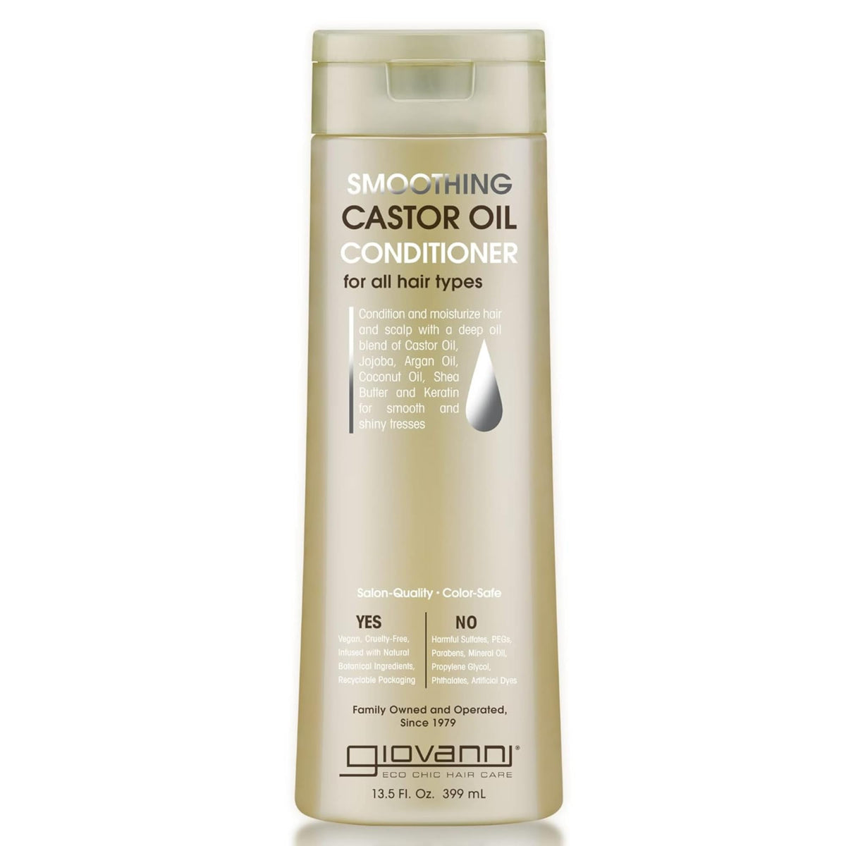 Giovanni conditionneur huile de ricin, texture lisse facilitant le démêlage.