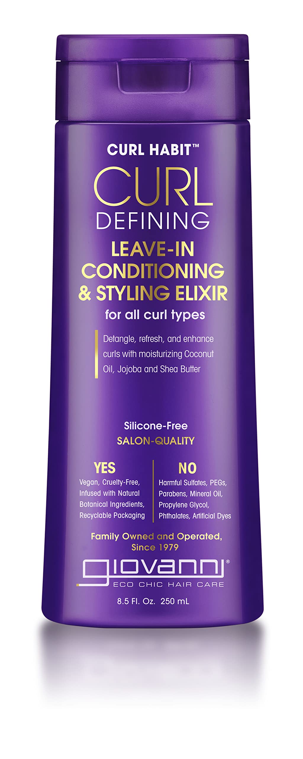 GIOVANNI Curl Habit Elixir met en valeur les boucles avec définition et brillance.