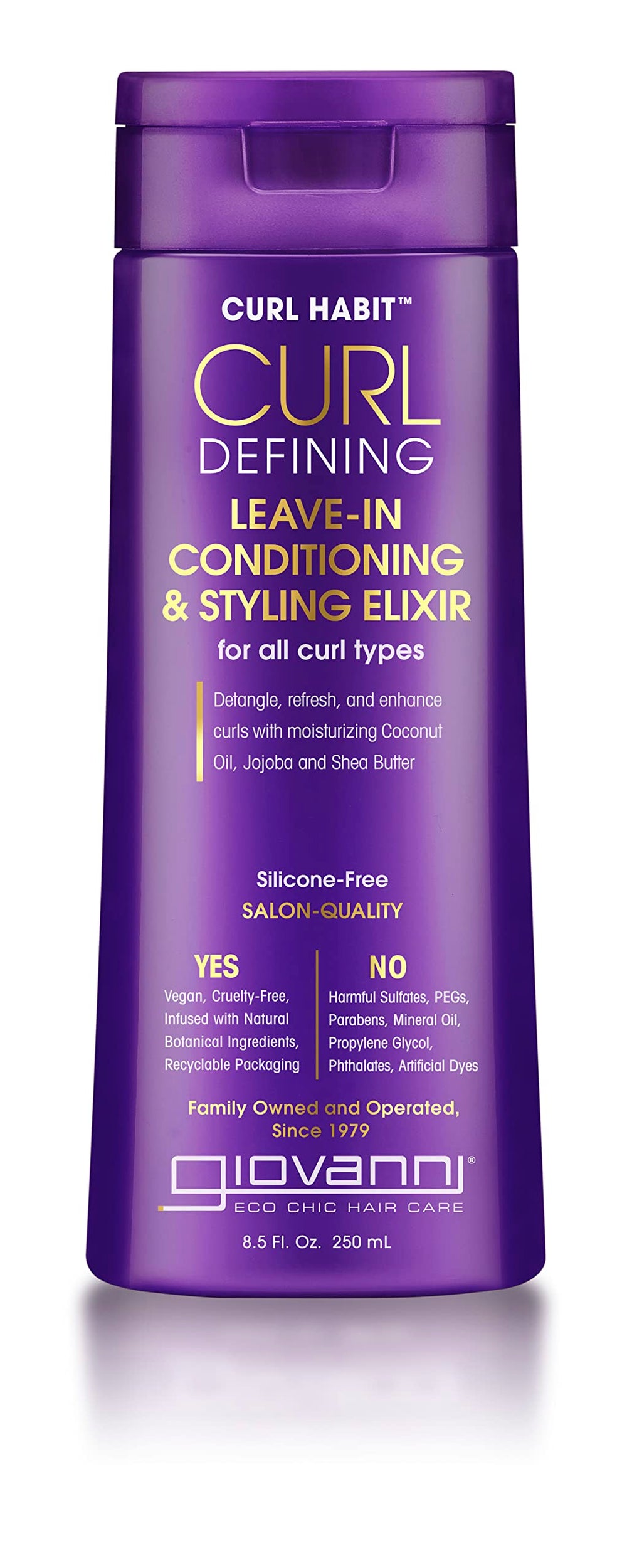 GIOVANNI Curl Habit Elixir met en valeur les boucles avec définition et brillance.