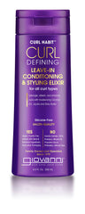 GIOVANNI Curl Habit Elixir met en valeur les boucles avec définition et brillance.