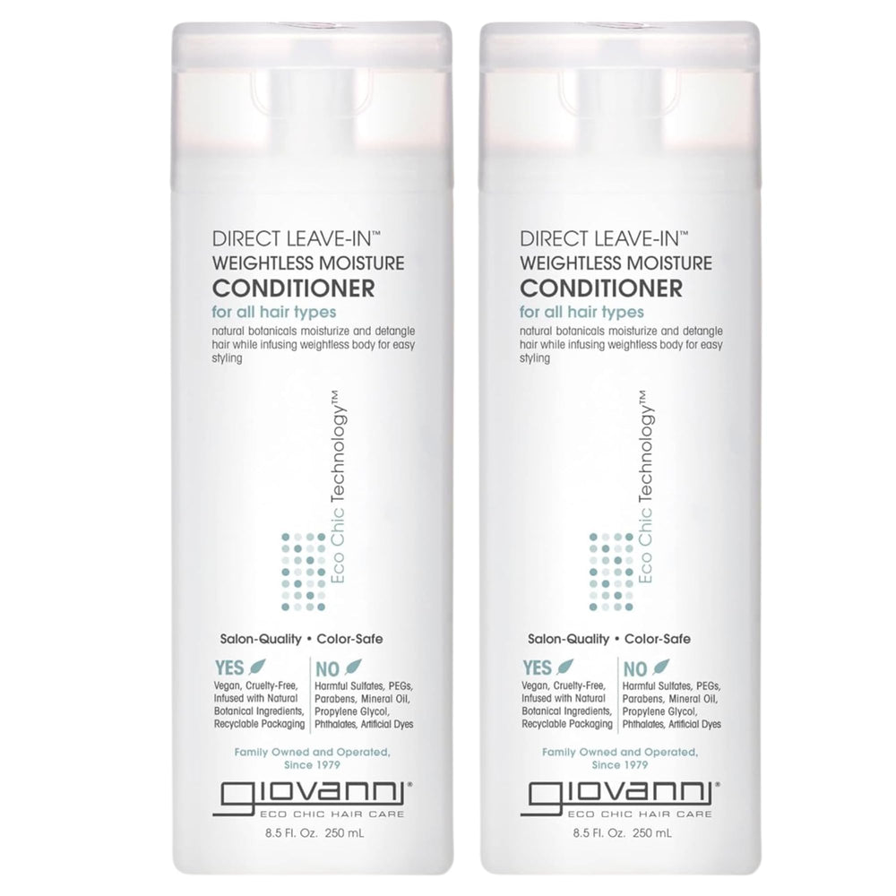 GIOVANNI Direct – conditionneur sans rinçage poids plume sur bouteille, hydratation légère pour cheveux