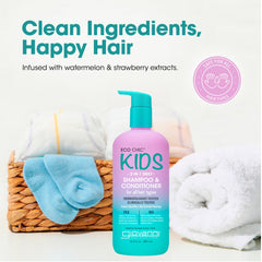 GIOVANNI Eco Chic Enfants 2-en-1, ingrédients naturels pour hydratation douce.