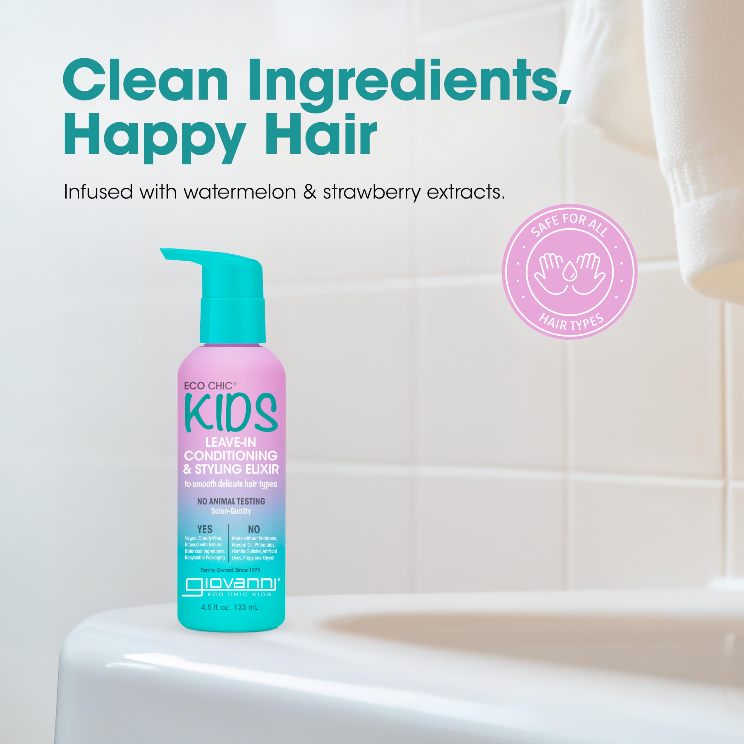 Giovanni Eco Chic KIDs Elixir : cheveux lisses après utilisation