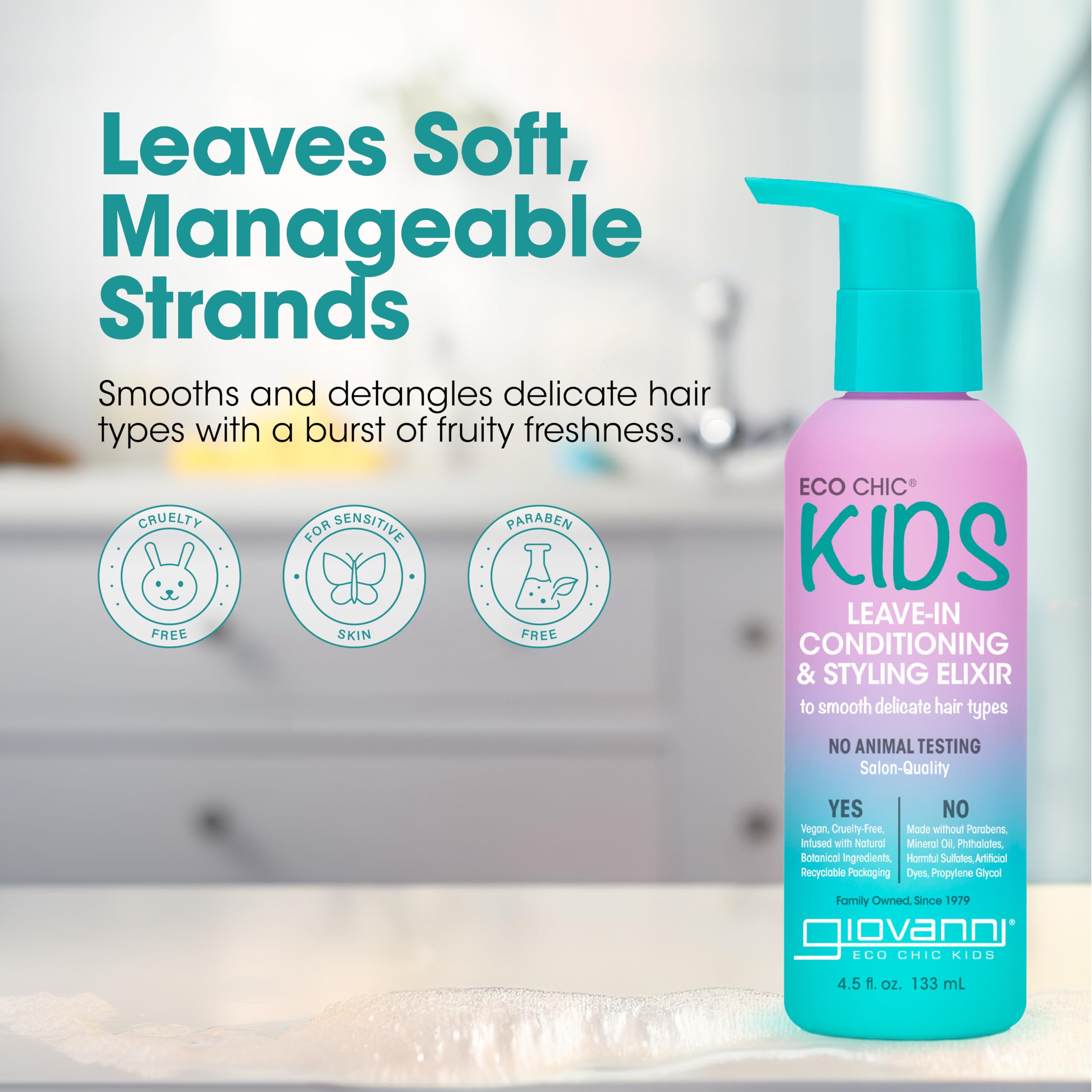 Giovanni Eco Chic KIDs Elixir : texture légère prête au démêlage