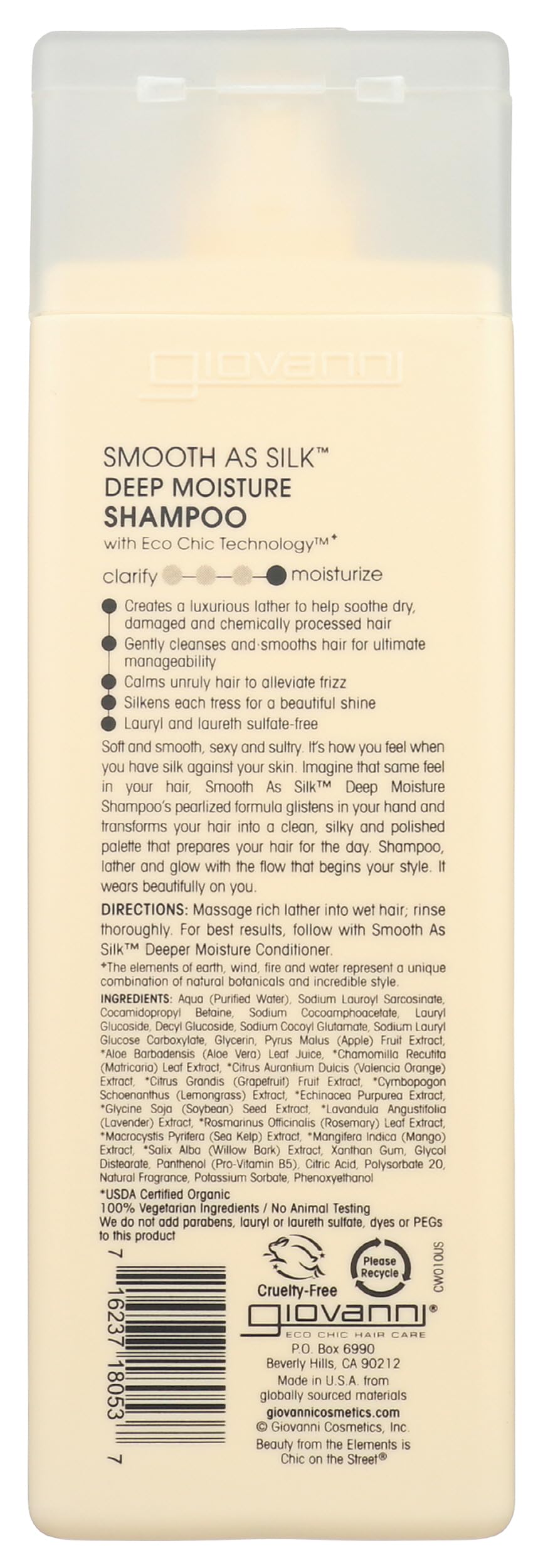 GIOVANNI Eco Chic Shampoing, extraits de pomme; hydratation durable.