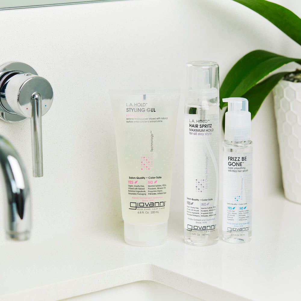 GIOVANNI L.A. Hold Hair Spritz sans sulfates, protège la couleur.