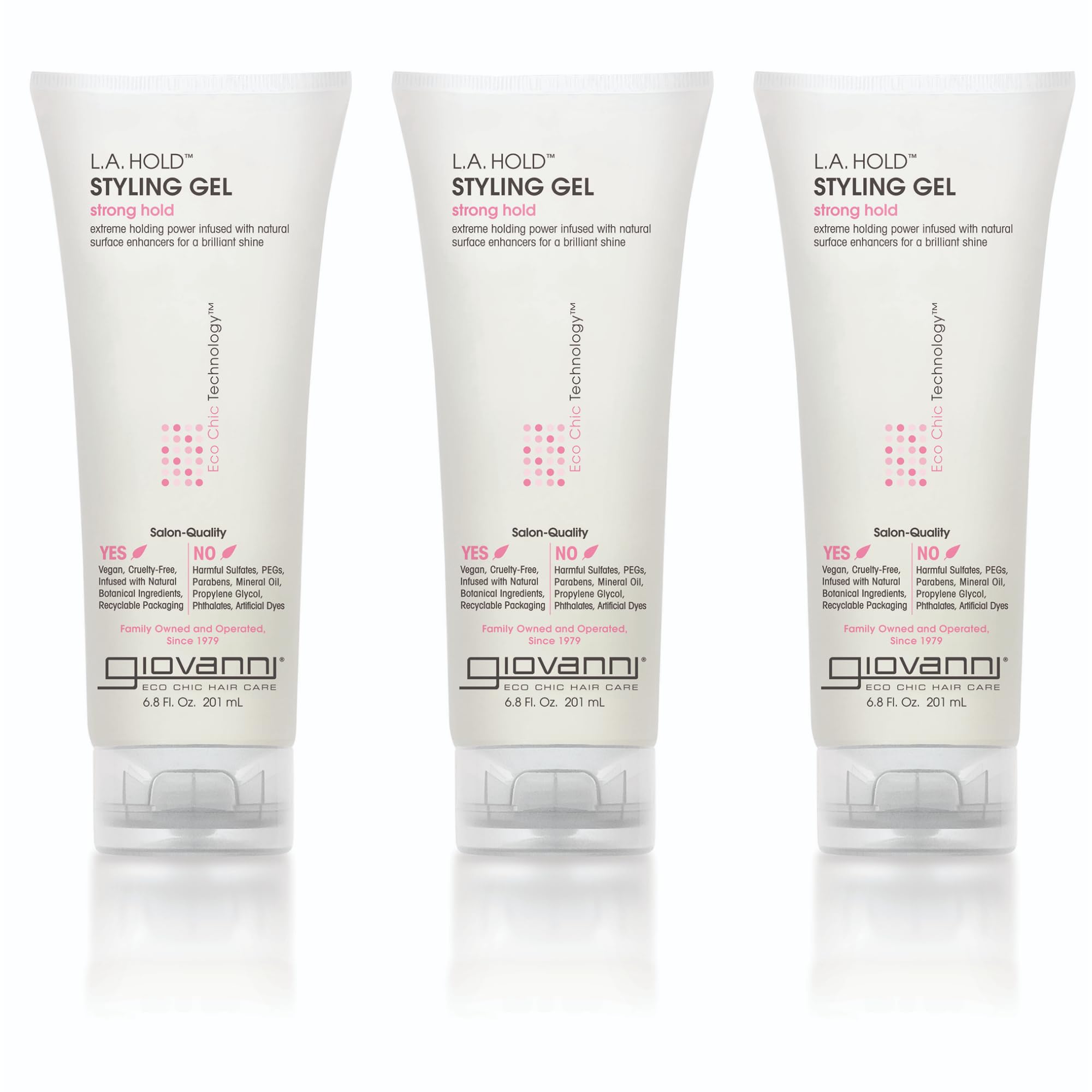 GIOVANNI LA Hold Styling Gel – bouteille ouverte pour un contrôle longue durée sur cheveux