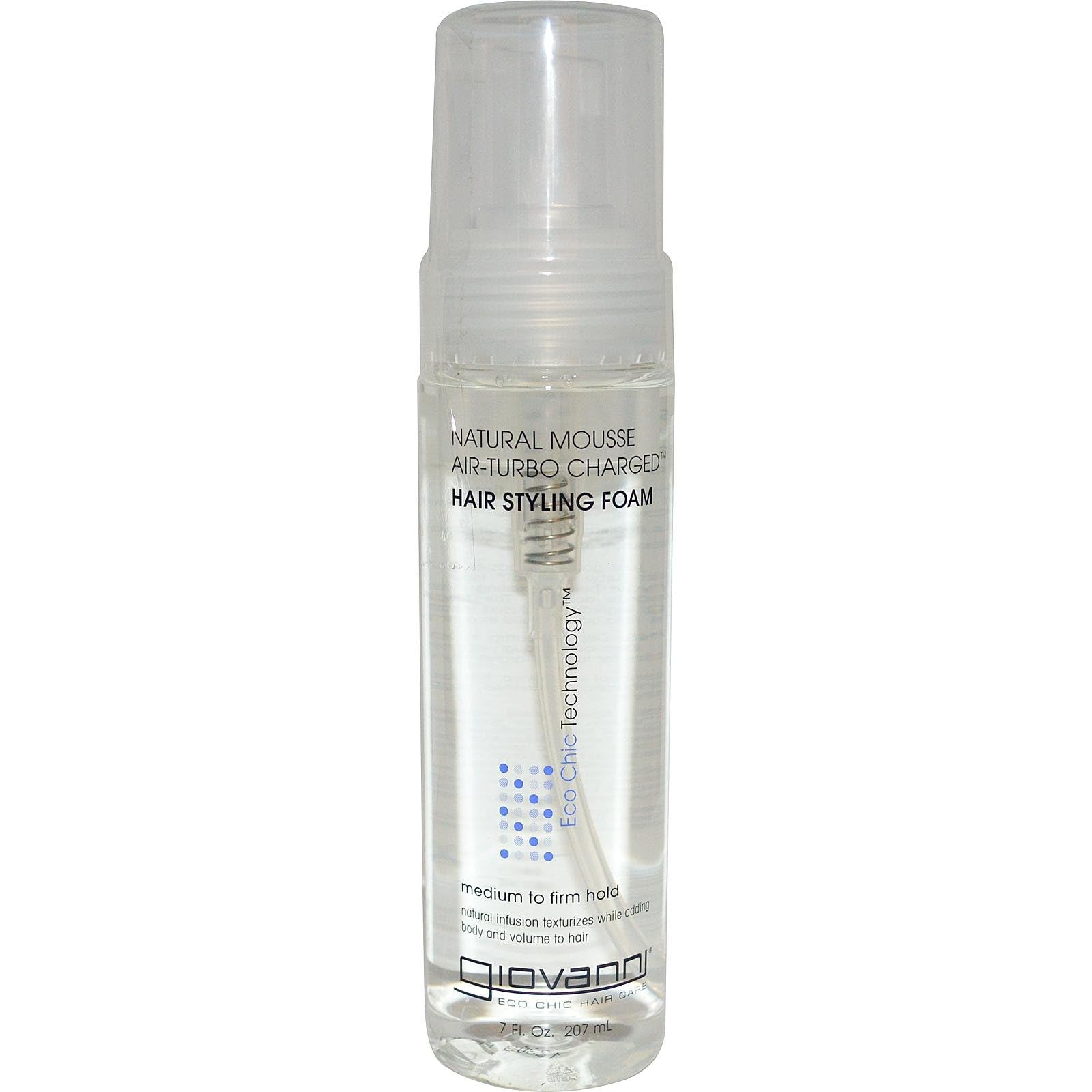Giovanni Mousse Air Turbo : flacon visible, application facile et volume naturel.