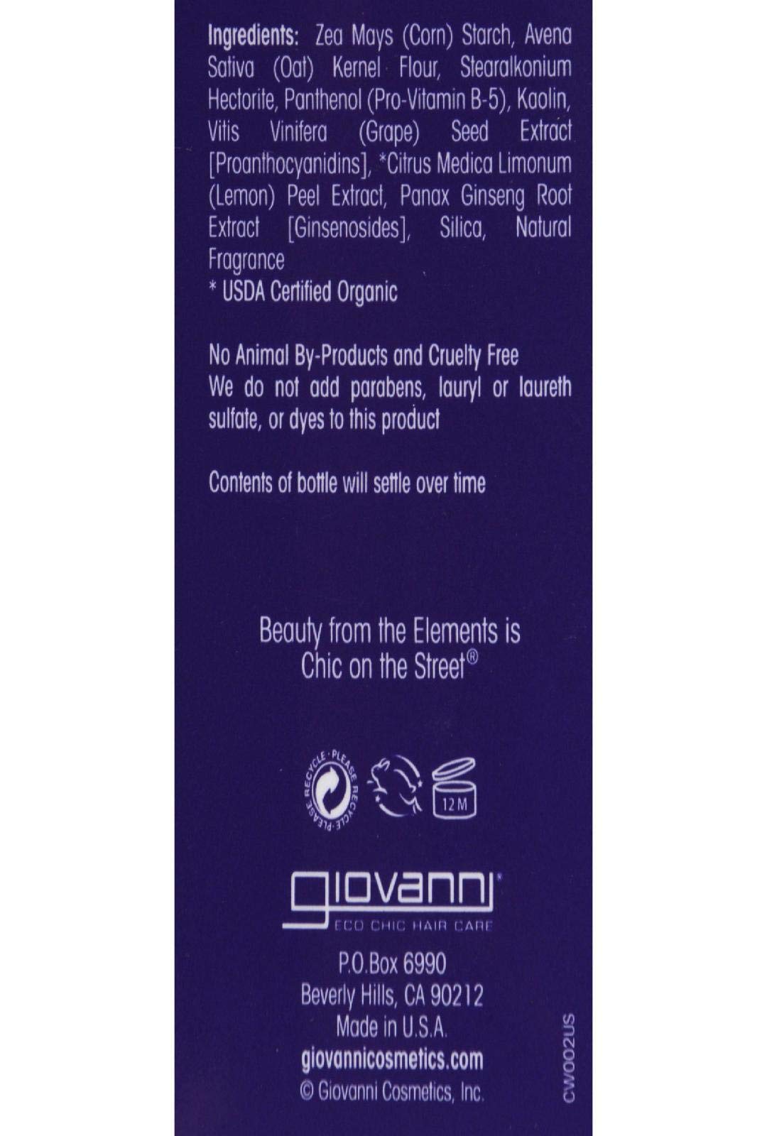 GIOVANNI Poudre Power application et massage rapide pour une diffusion uniforme.