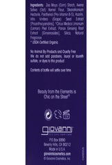 GIOVANNI Poudre Power application et massage rapide pour une diffusion uniforme.