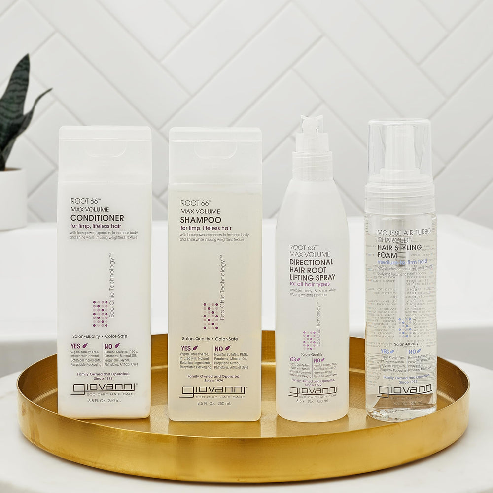 GIOVANNI Root 66 Max Volume Shampoing – silice aidant à renforcer la fibre capillaire