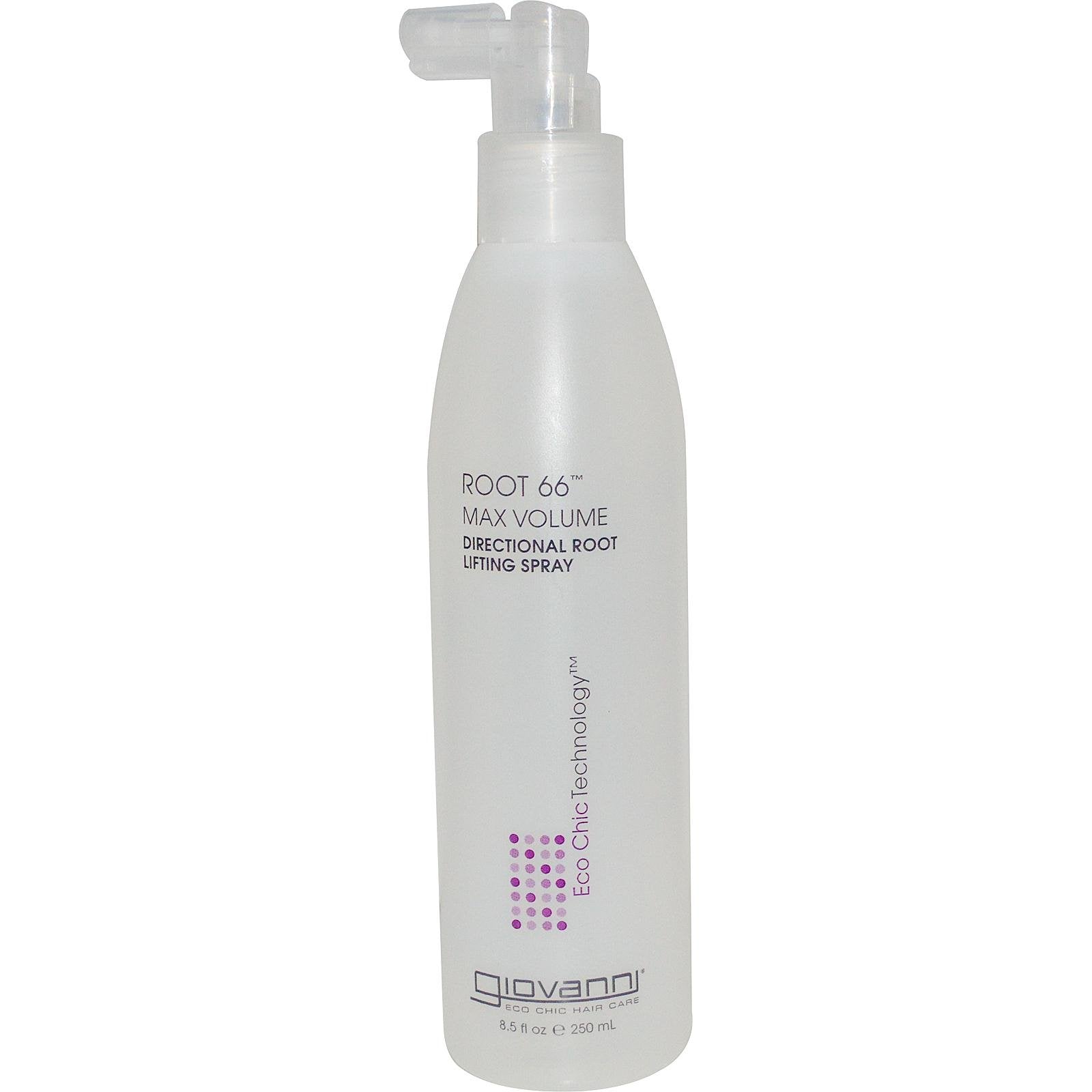 Giovanni Root 66 Lifting Spray – bouteille montrée, lift ciblé des racines et contrôle directionnel.