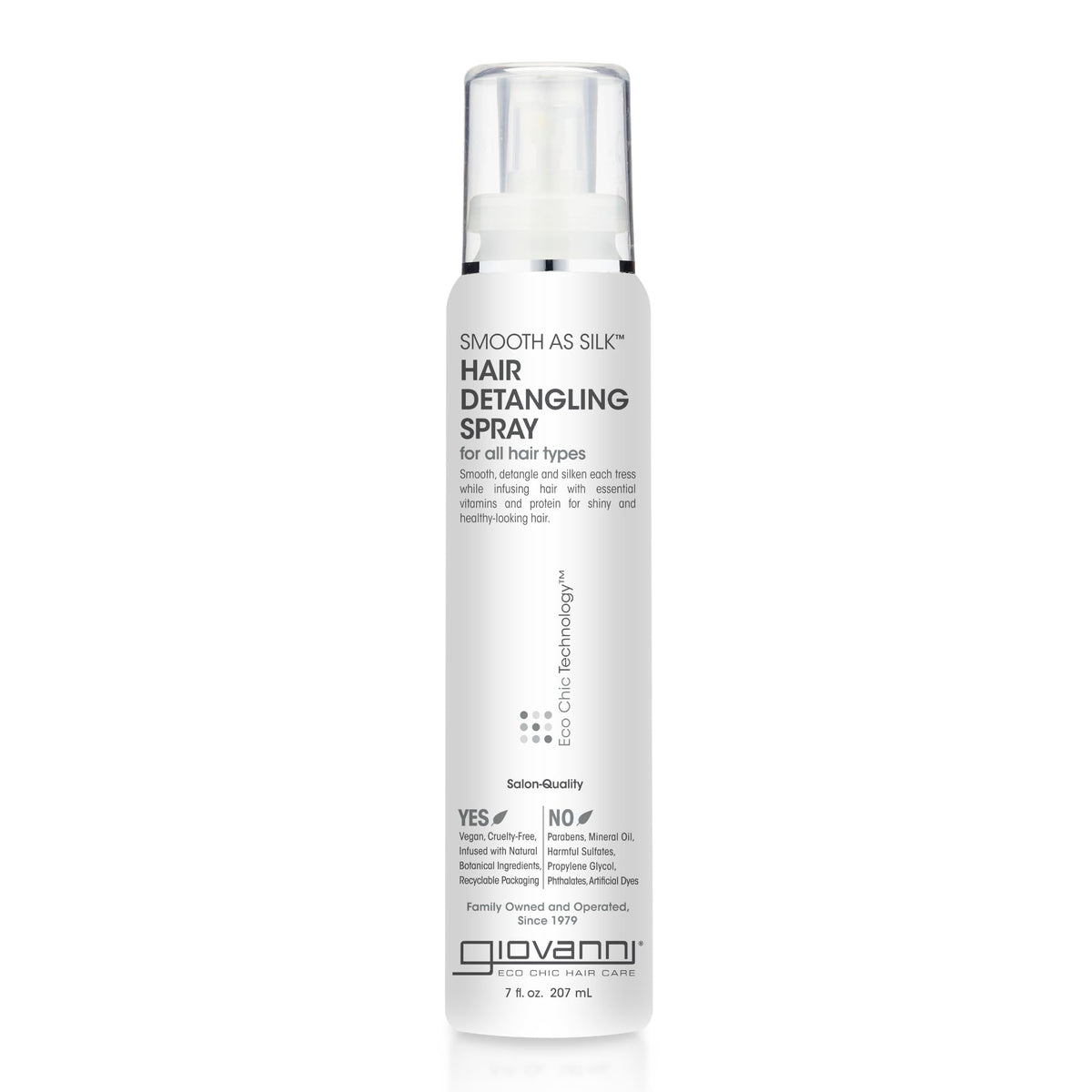 GIOVANNI Smooth As Silk detangling spray bottle for knot-free styling