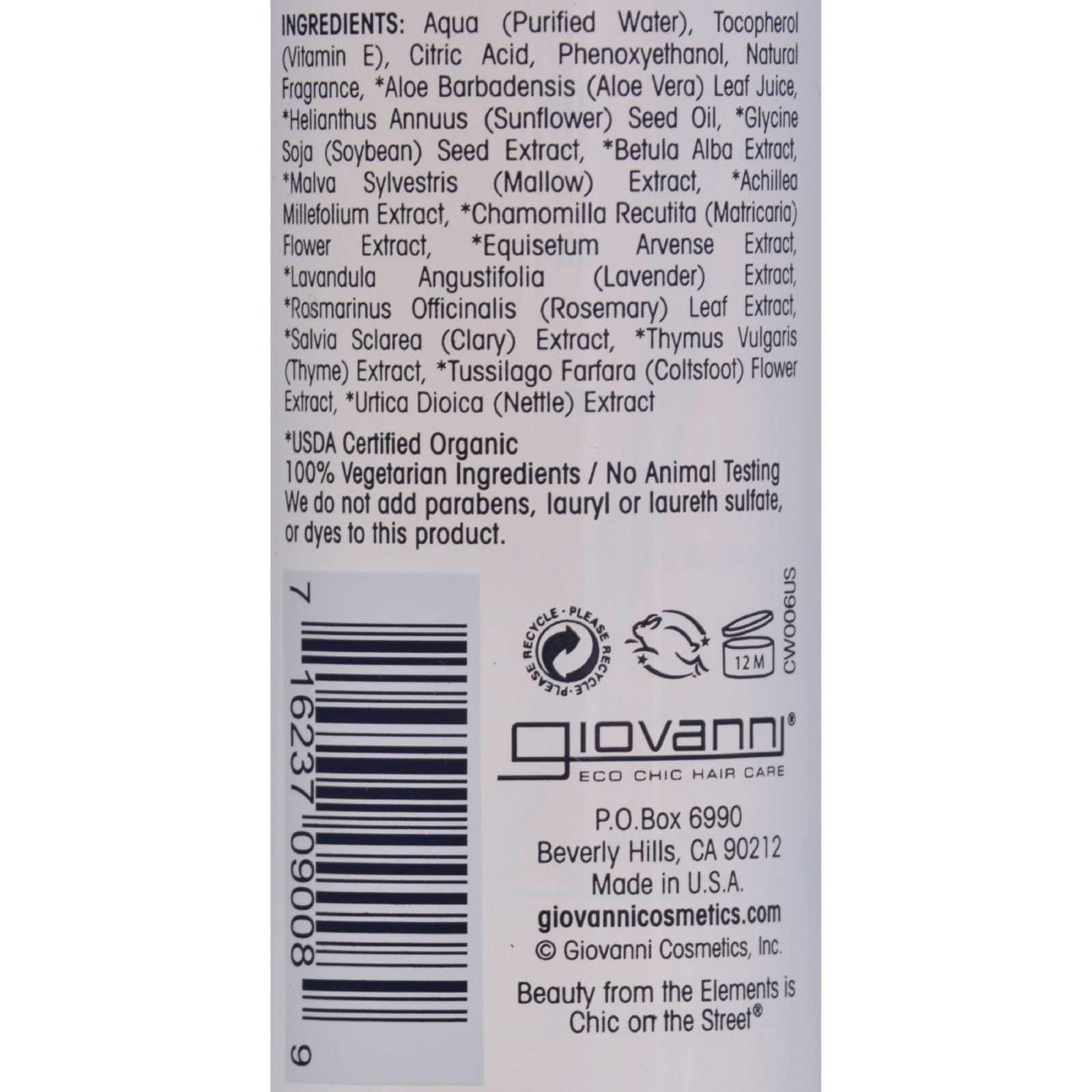 Giovanni Spray démêlant-protecteur thermique: facilite le coiffage tout en protégeant la fibre.