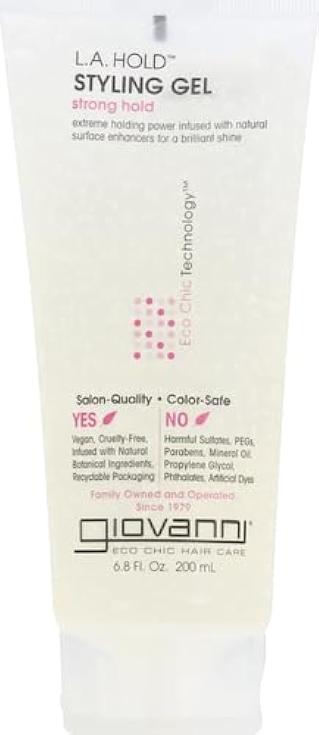 Gel coiffant Giovanni L.A. Natural en bouteille, tenue naturelle sans alourdir les cheveux.