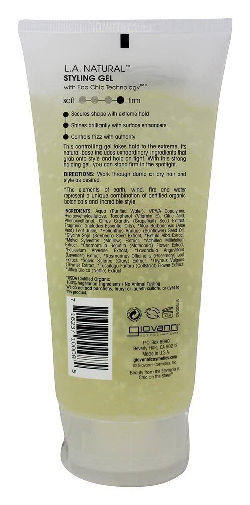Parfum subtil du gel Giovanni L.A. Natural, expérience agréable lors du coiffage.