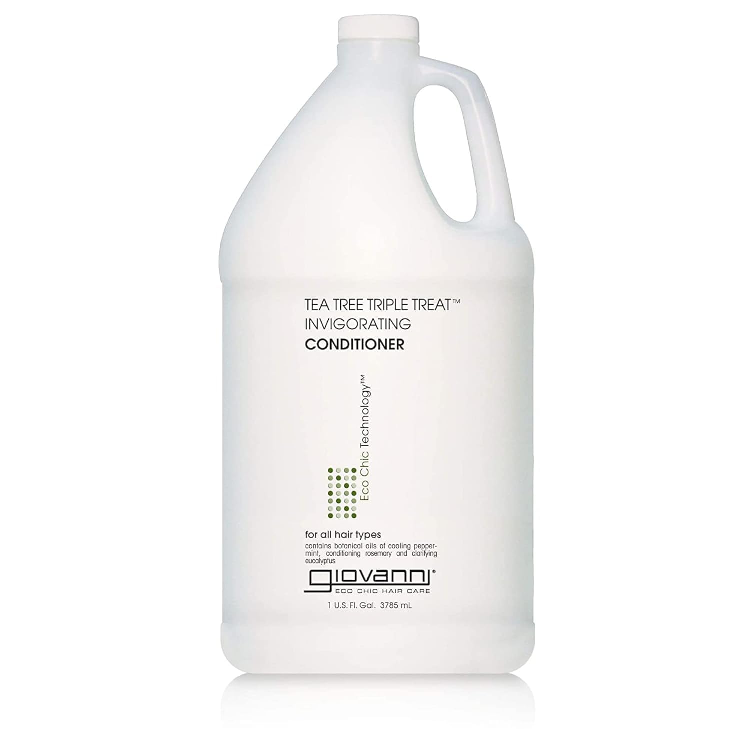 GIOVANNI Tea Tree Triple Treat Conditioner, bouteille-refroidissante, apaise et démêle en douceur.