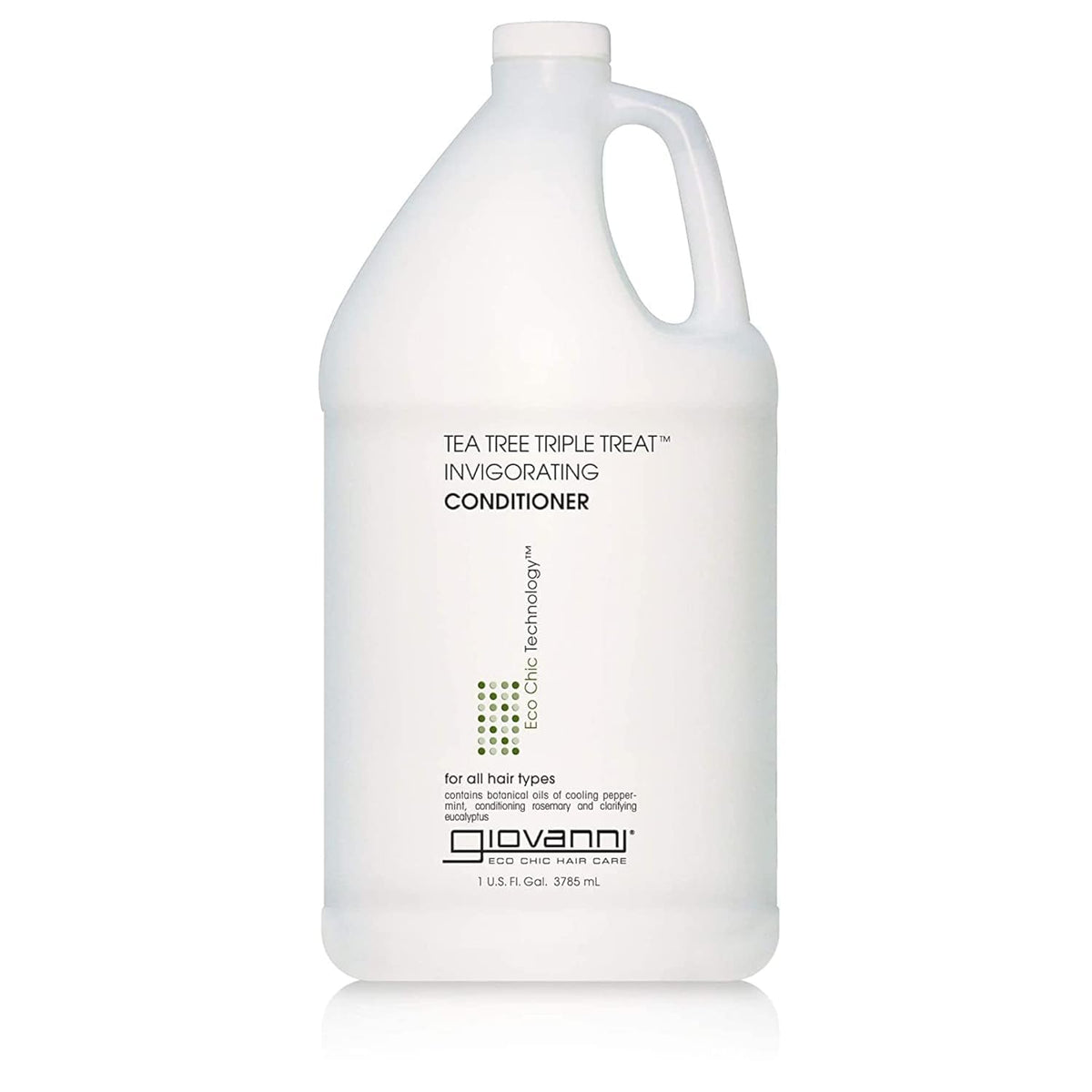 GIOVANNI Tea Tree Triple Treat Conditioner, bouteille-refroidissante, apaise et démêle en douceur.