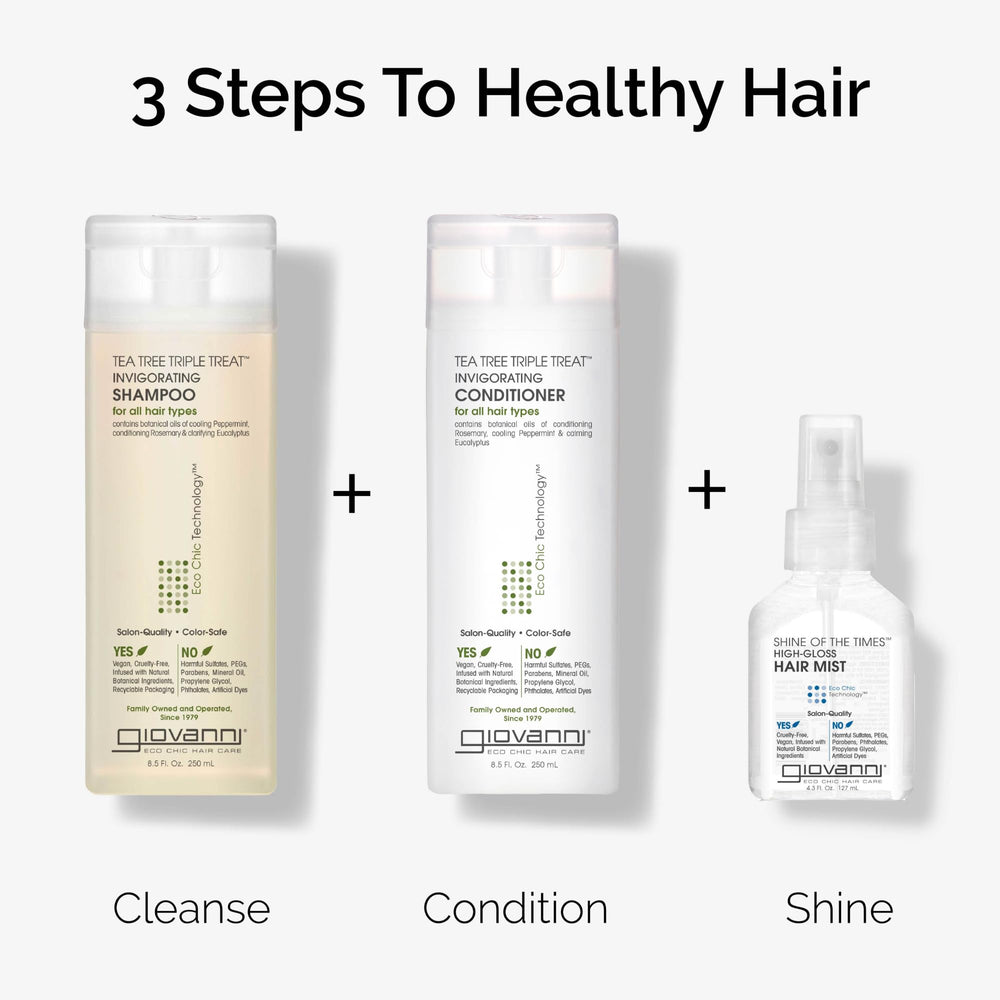 GIOVANNI Tea Tree Triple Treat Conditioner, usage facile, cheveux doux après chaque application.