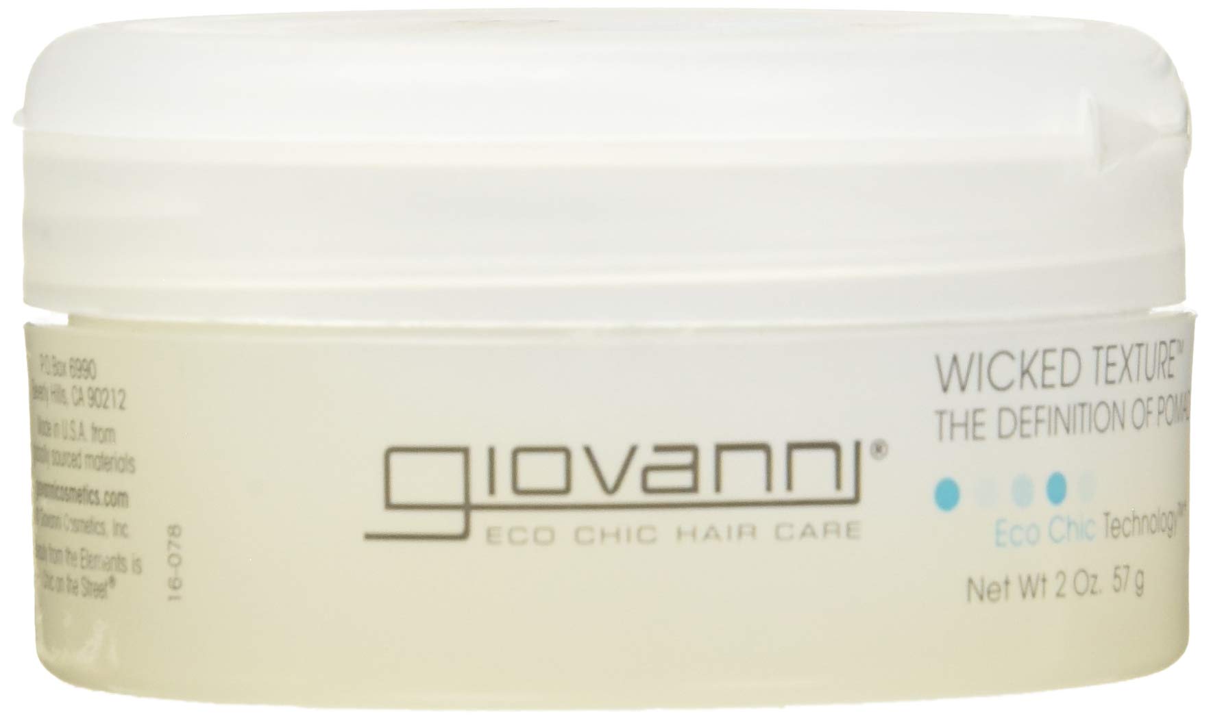 GIOVANNI Wicked Texture Pomade, bouteille de 2 oz, tenue nette et facile à laver.