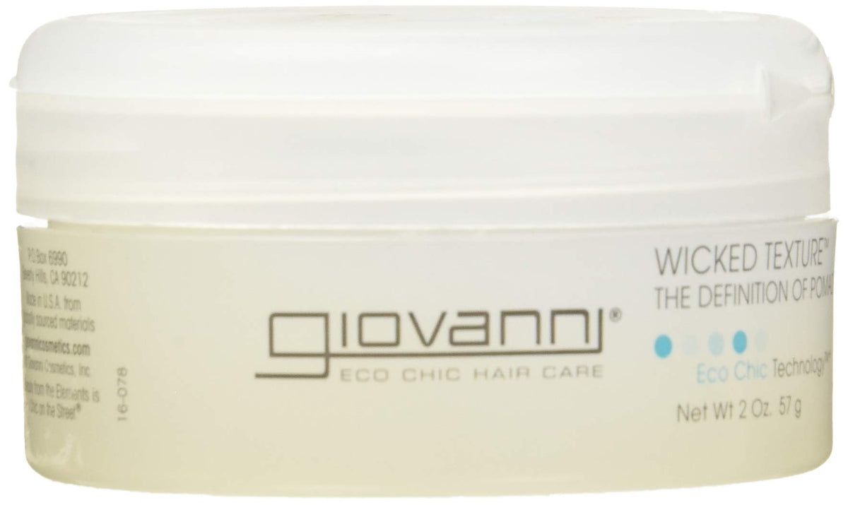 GIOVANNI Wicked Texture Pomade, bouteille de 2 oz, tenue nette et facile à laver.