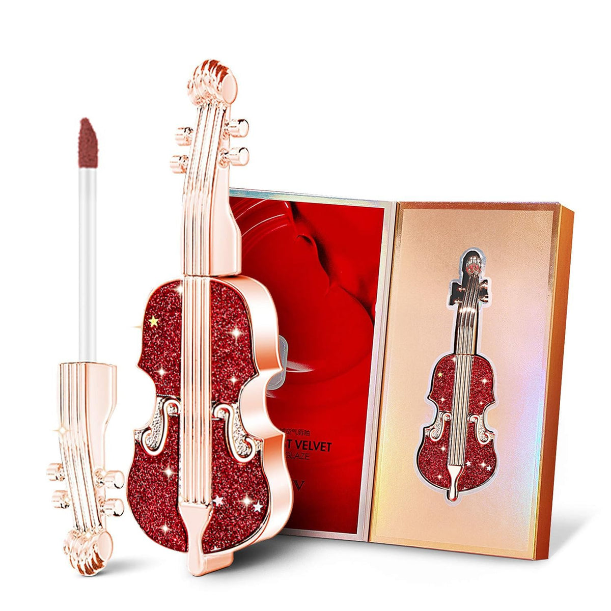 Gireatick lipstique violon design: rouge mat durable et élégant.