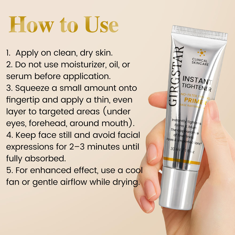 Girgstar Primer visage, usage seul ou en base sous maquillage.