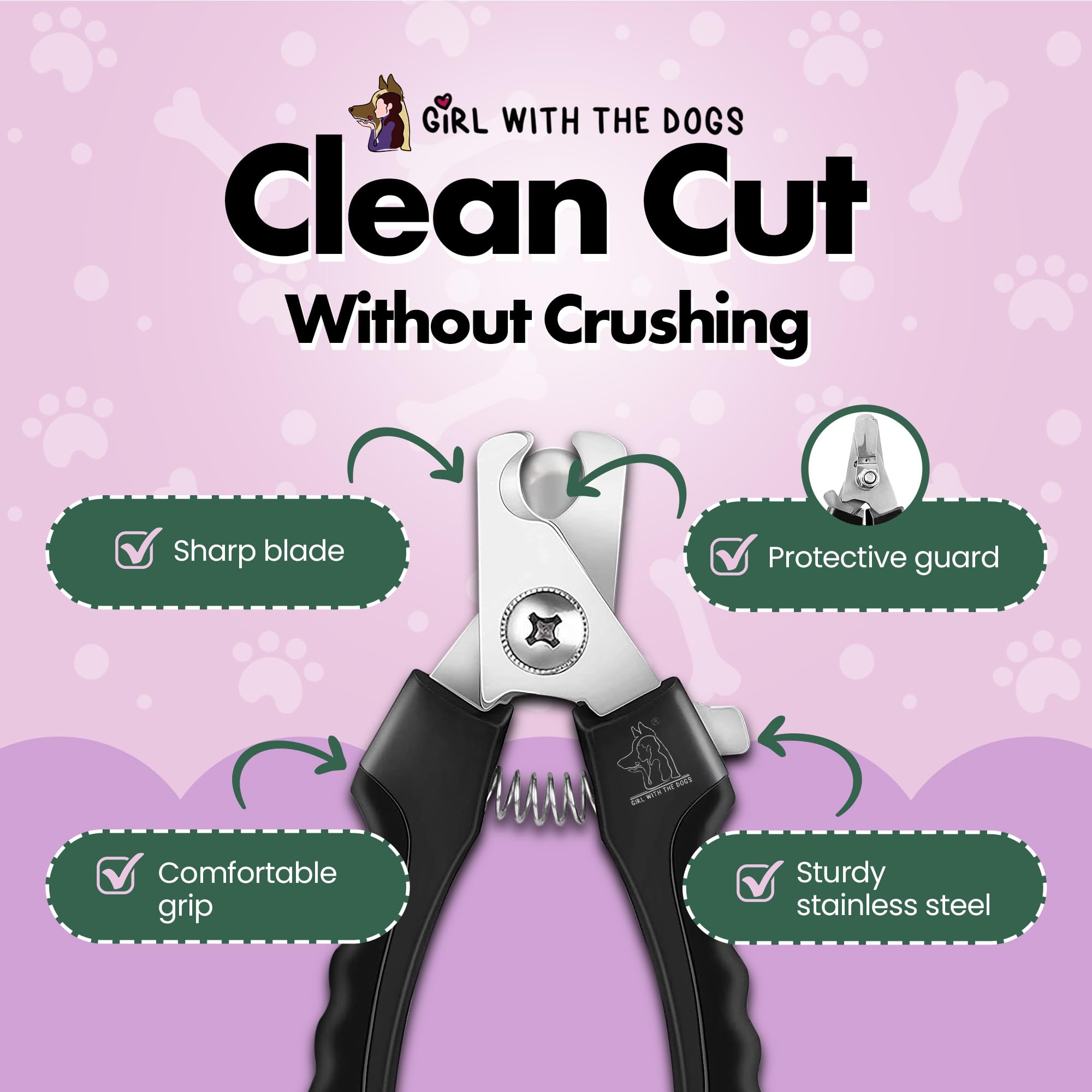 Lame précise, Girl With The Dogs, coupe exacte sans blessure.