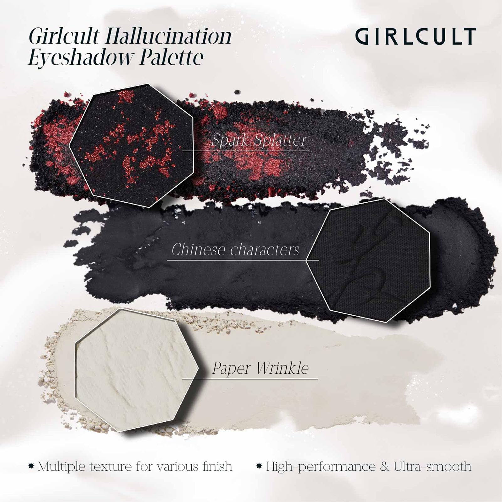 GIRLCULT Application précise quad pinceau montre texture soyeuse