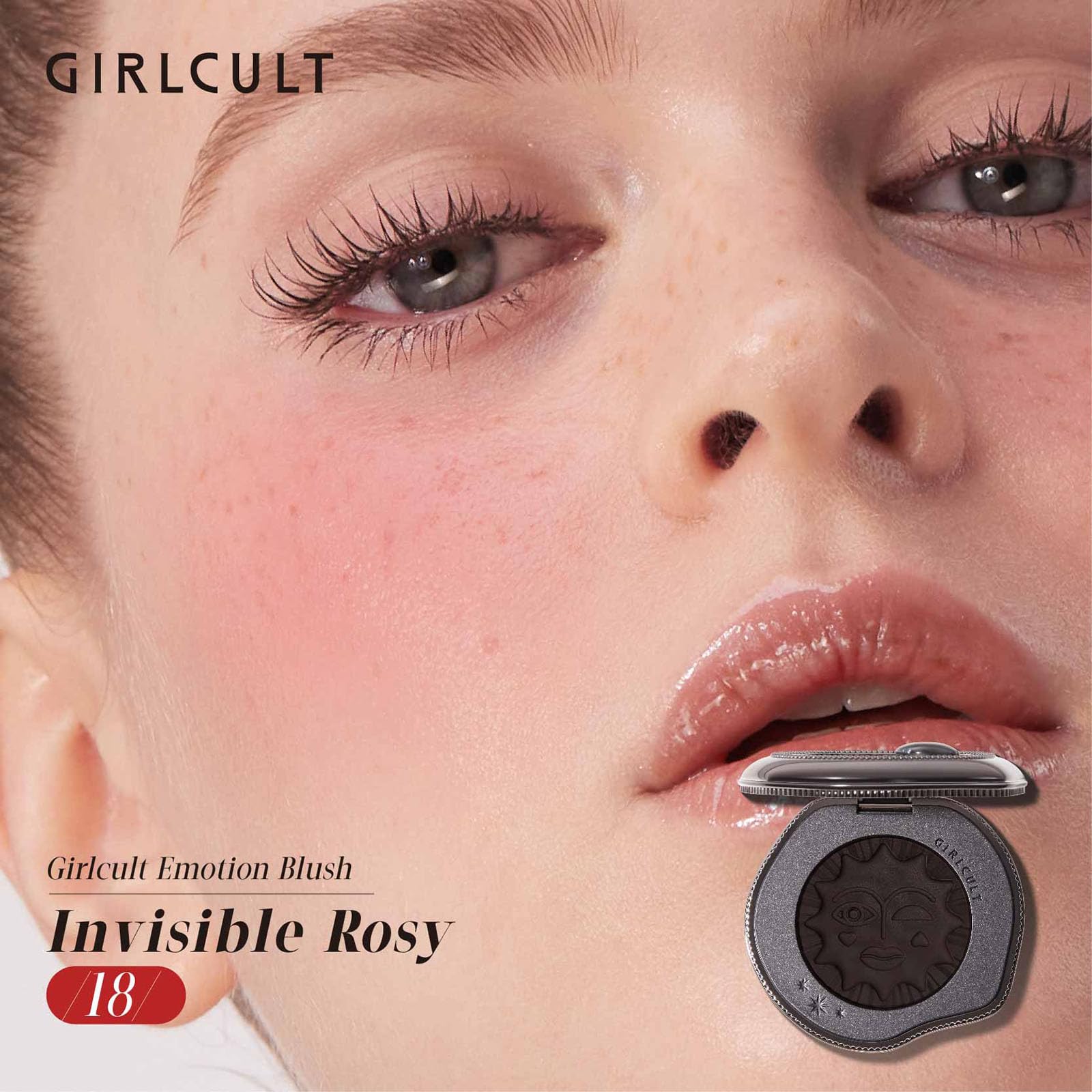 GIRLCULT fard crème-poudre application facile, estompage fluide avec pinceau ou doigts.