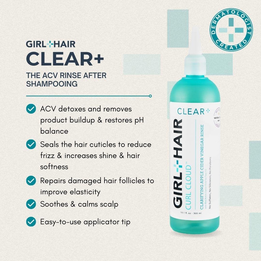 GIRL+HAIR CLEAR+ application sur le cuir chevelu, apaise et détoxifie