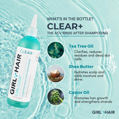 GIRL+HAIR CLEAR+ cheveux brillants après rinçage avec volume