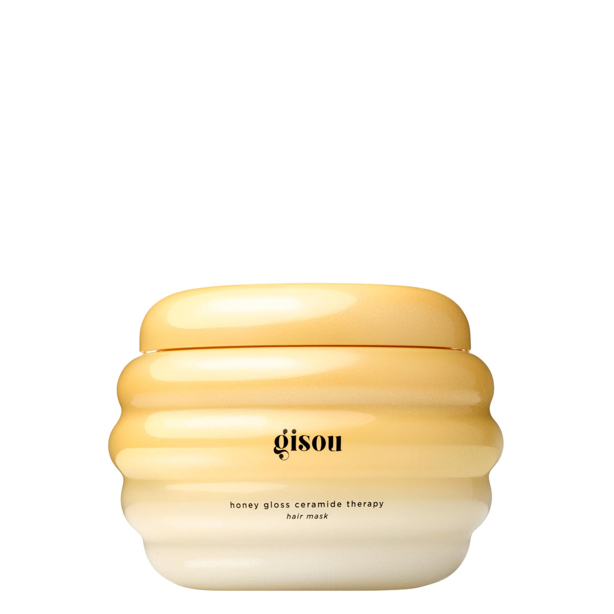 Gisou masque mini, bouteille miel et ceramides pour brillance durable.
