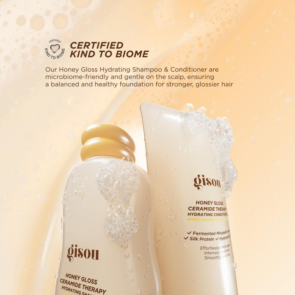 Gisou Honey Gloss Ceramide Therapy Shampoo - Hydratation profonde avec acide hyaluronique.