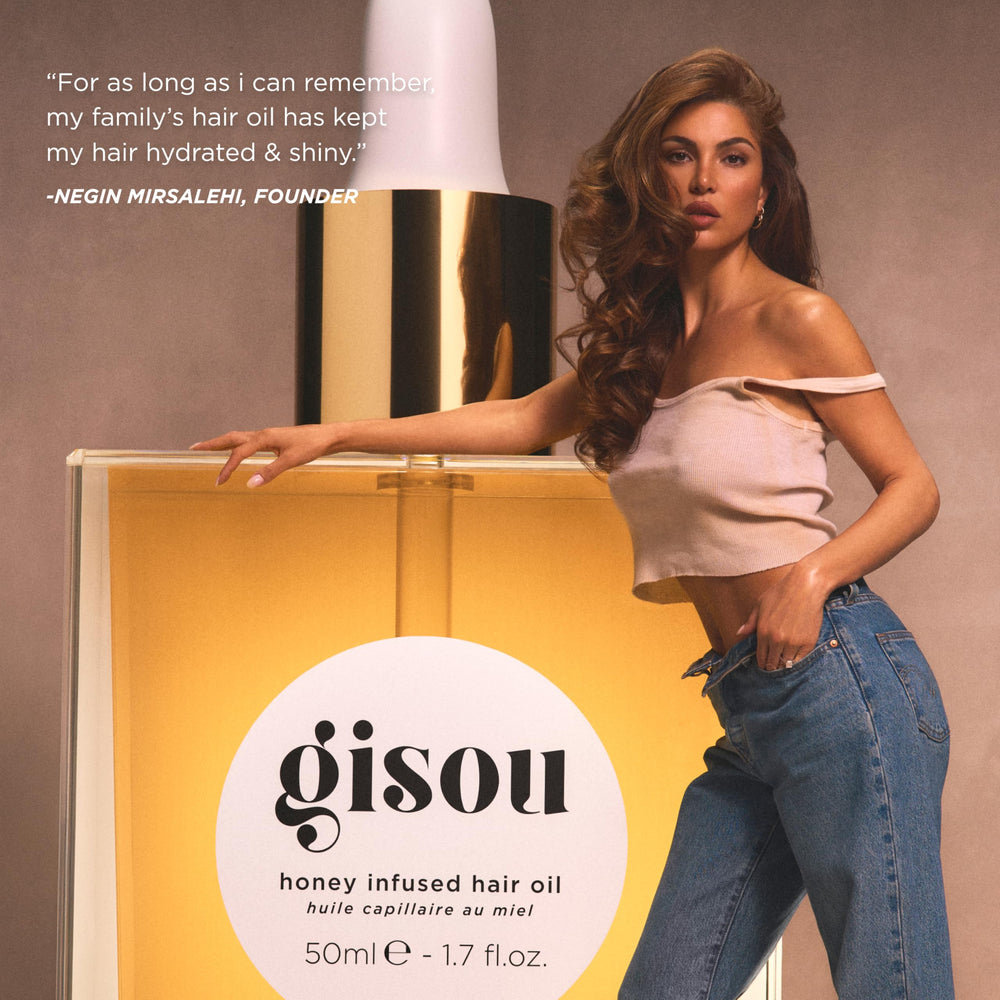 Gisou huile capillaire au miel, compatible with traitement céramide pour hydratation renforcée.