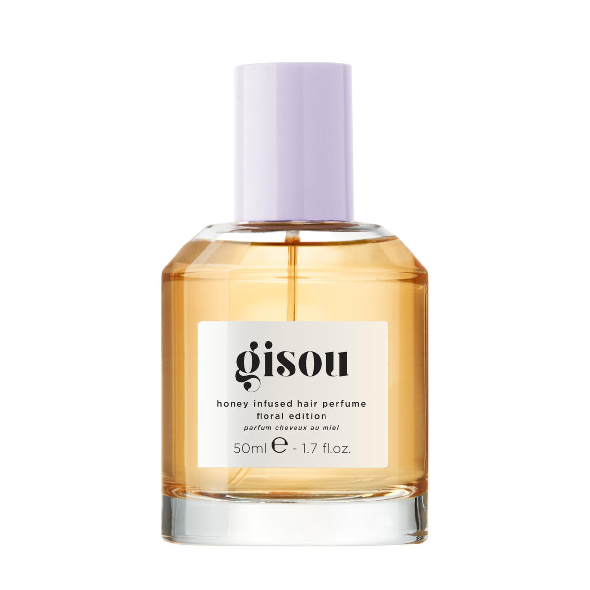 Gisou parfum-cheveux au miel, bouteille élégante, parfum durable pour tous types de cheveux.