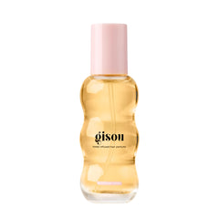 Parfum capillaire Gisou infusé au miel, bouteille prête à rafraîchir.