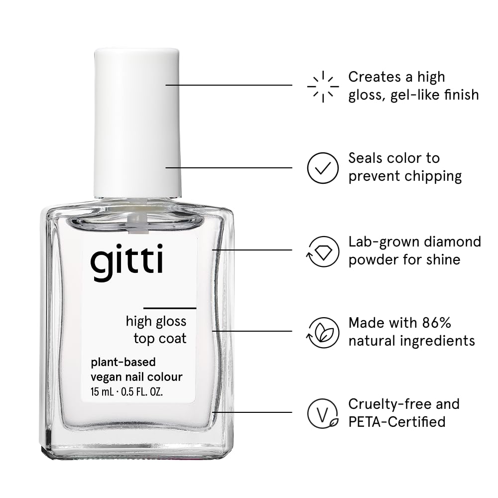 Gitti vernis brillance végétale: application lisse et tenue longue durée.