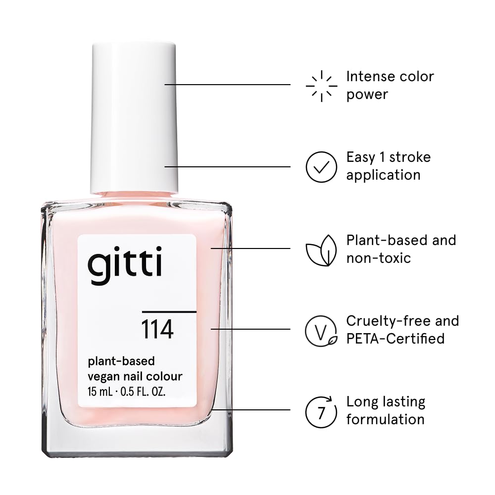 Gitti vernis végan pinceau application douce sur ongle