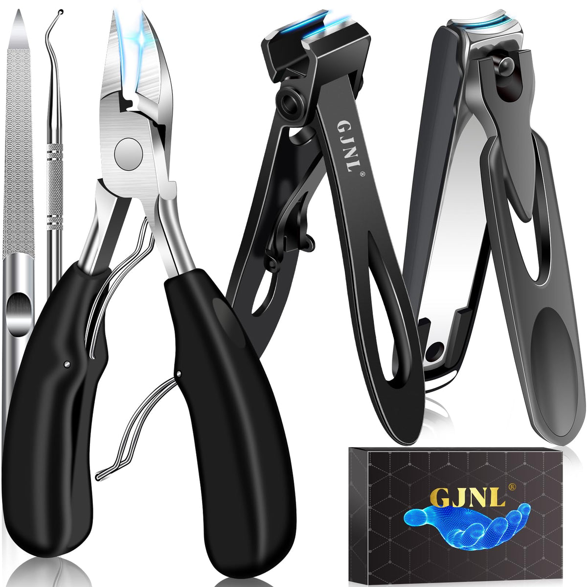 GJNL coupe-ongles pour seniors avec ouverture 37 mm pour ongles épais.