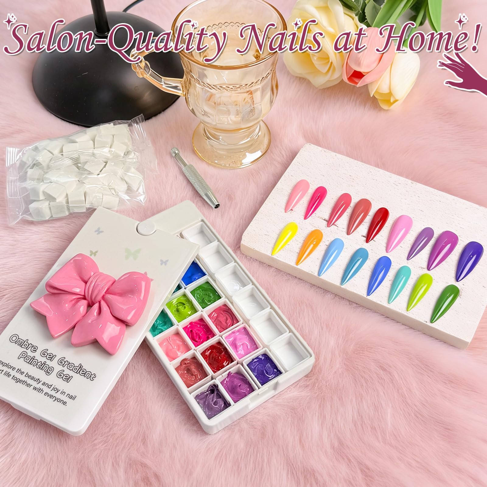 GJYUQHUA chrome powder application for sparkling accents.