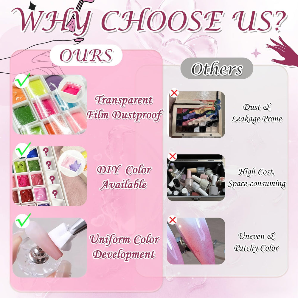 GJYUQHUA self-leveling formula delivers smooth, easy color application.