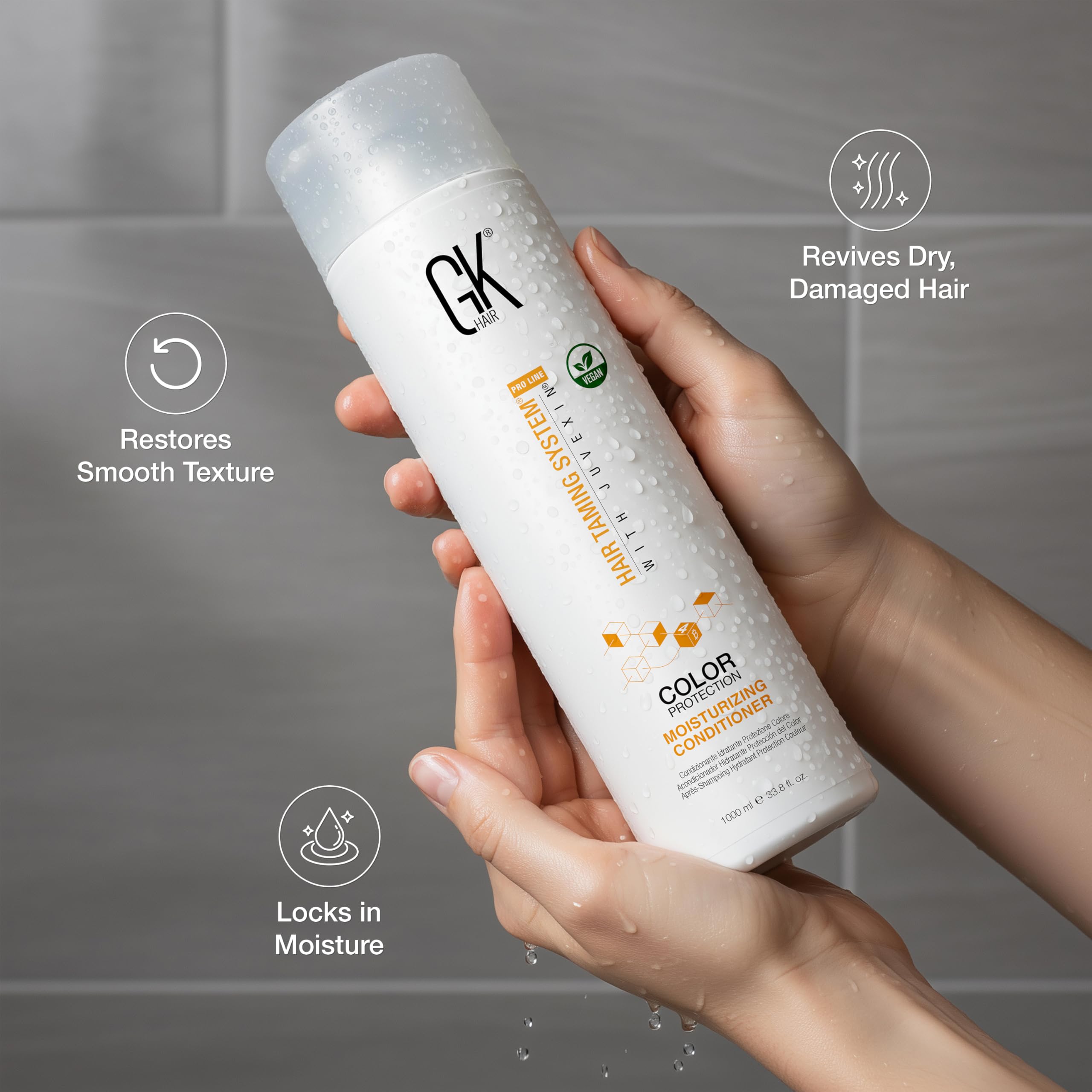 GK HAIR Brillance et vitalité en bouteille, cheveux resplendissants chaque jour.