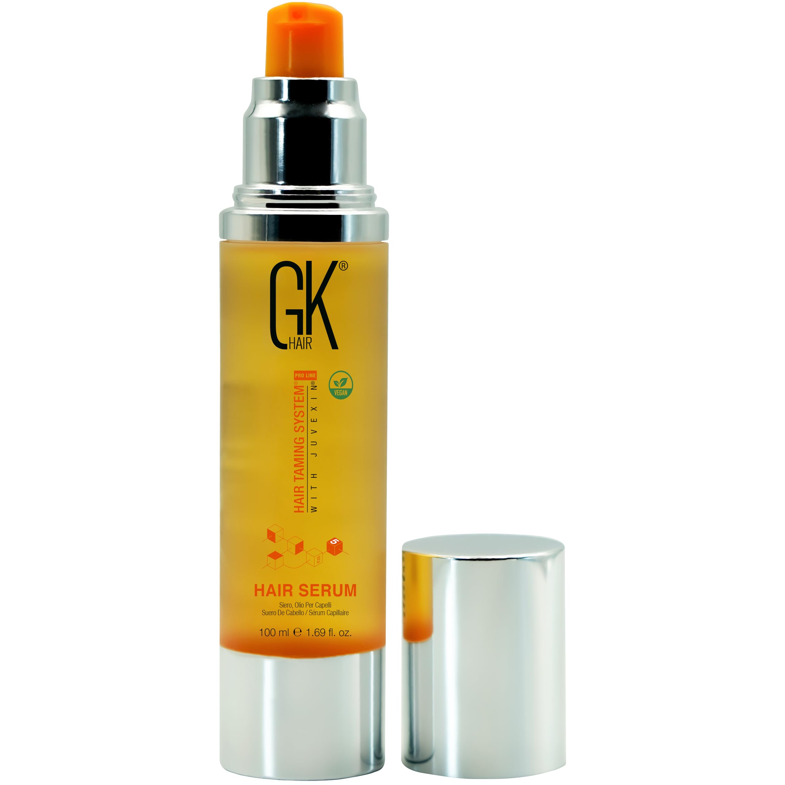 GK HAIR Huile argan serum bouteille – soin nourrissant pour cheveux frisés et abîmés.