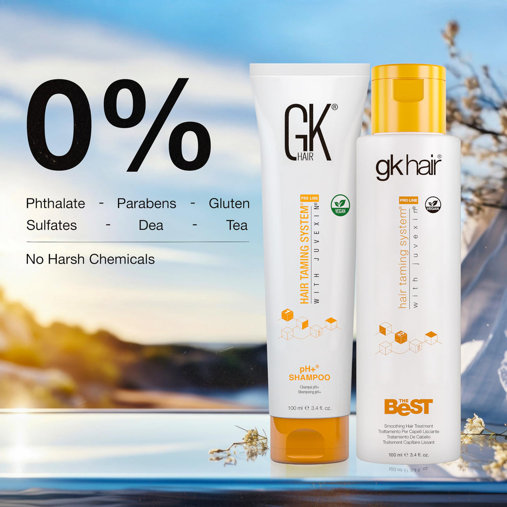 GK Hair lissage-cheveux-apres-traitement : cheveux plus lisses et brillants.
