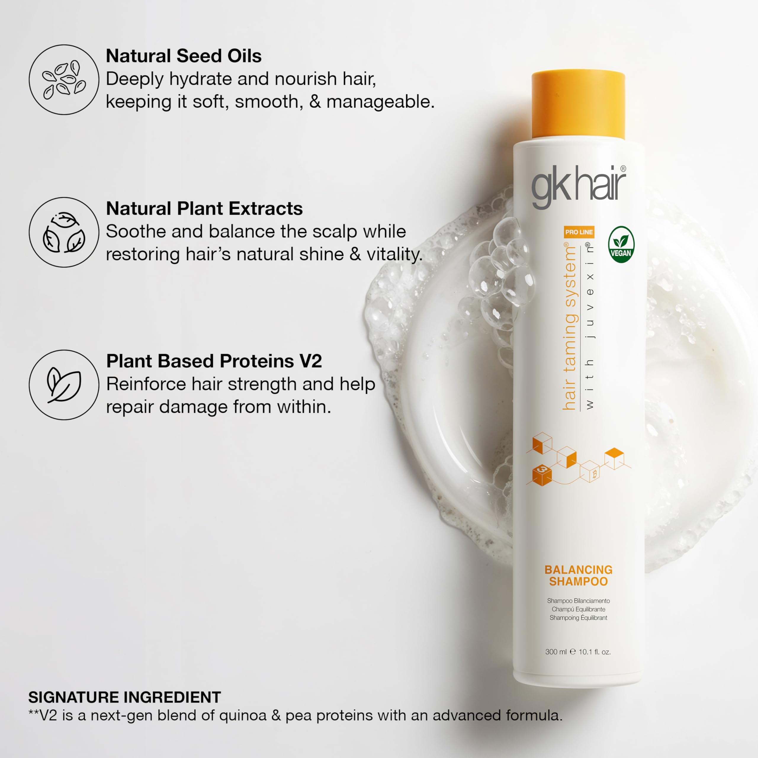 GK Hair Shampoing équilibre – nettoyage en profondeur des résidus et impuretés