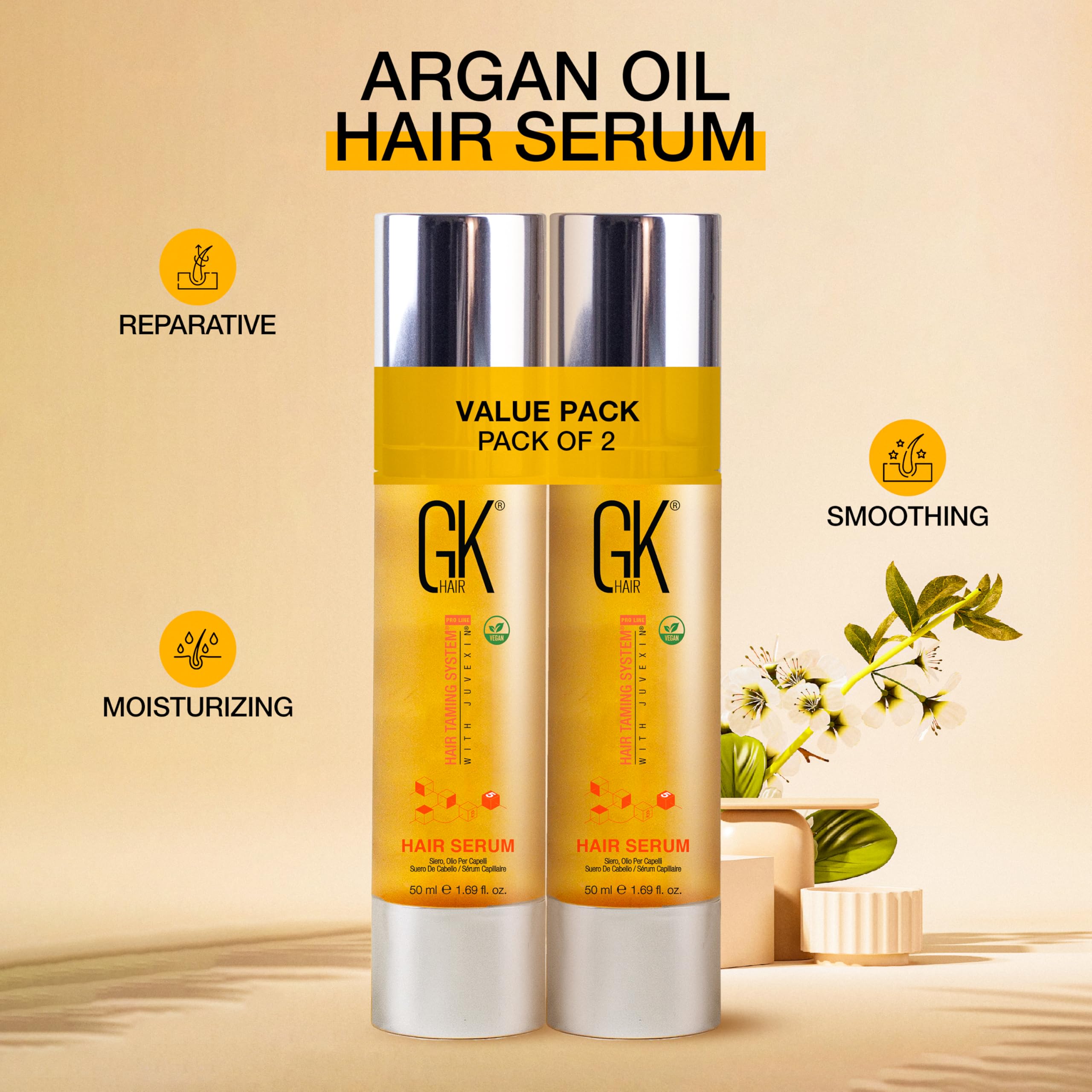GK HAIR soin coiffage huile, discipline les temps mouillés et protège des frisottis
