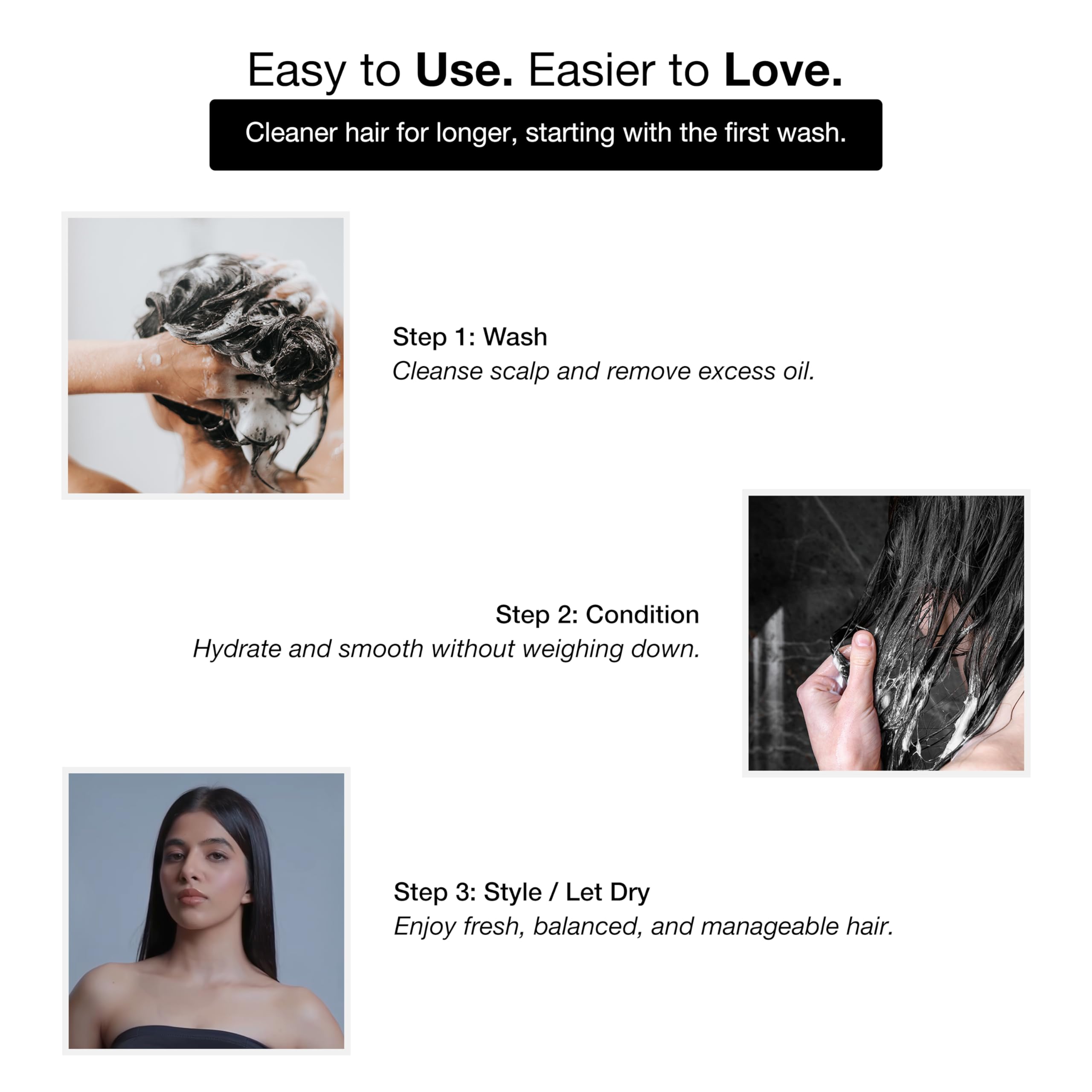 GK HAIR Utilisation quotidienne – routine simple pour cheveux gras et sensibles.