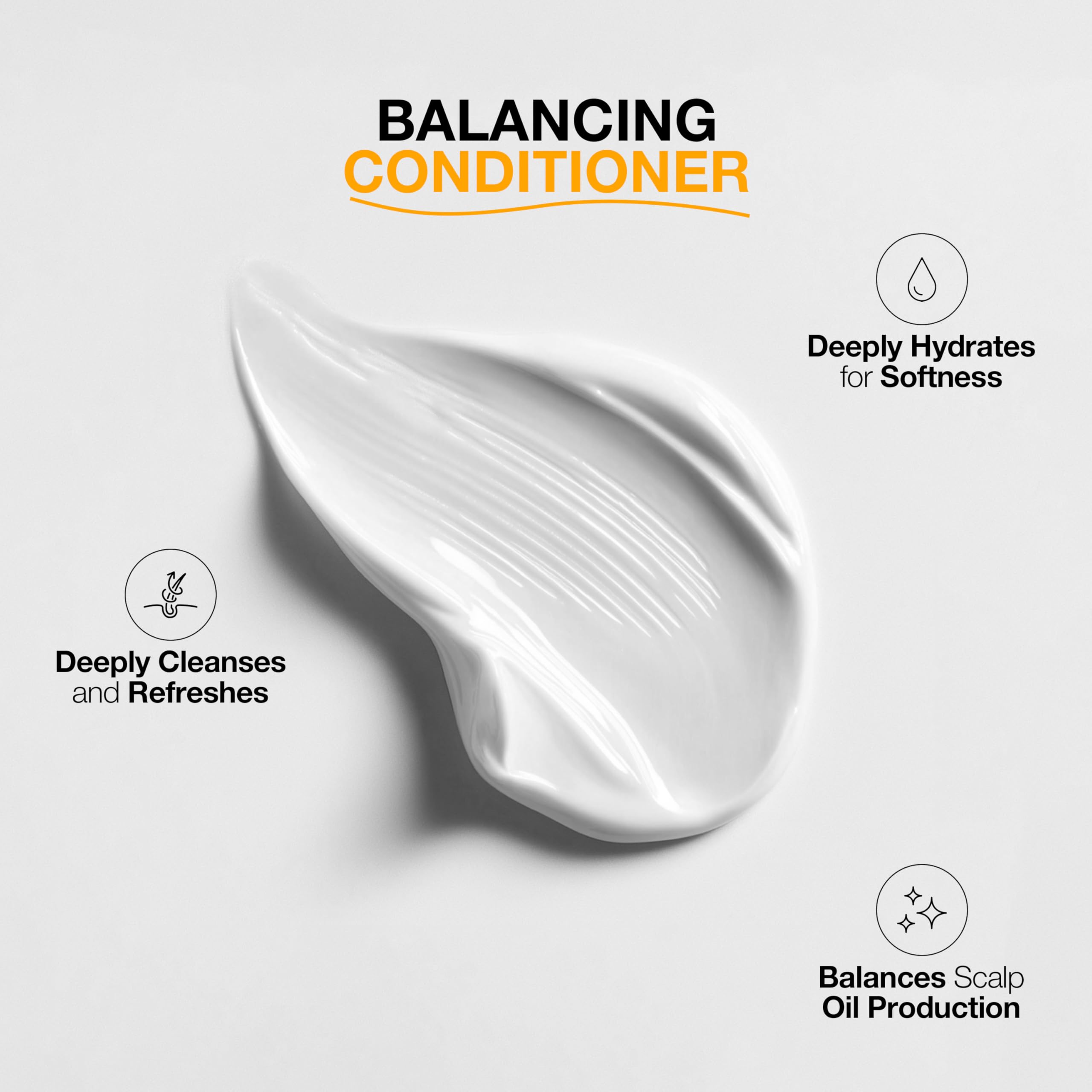 GK HAIR Balance: cheveux après rinçage, volume léger et brillance naturelle.
